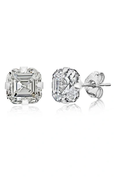 Best Silver Sterling Silver Asscher Cut Cz Stud Earrings