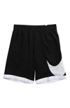 Nike Kids' Dri-fit Basketball Shorts In Black/white/white/white