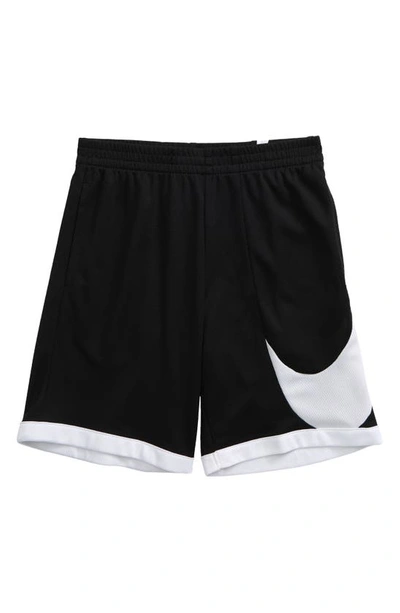 Nike Kids' Dri-fit Basketball Shorts In Black/white/white/white