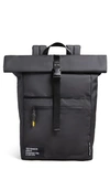 Ted Baker Clime Rubberized Rolltop Backpack In Black