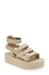 Teva Mevia Flatform Strappy Sandal In Beige