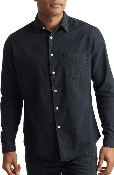 Rowan Pecos Cotton Chambray Button-up Shirt In Black