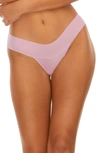 Hanky Panky Breathesoft Natural Rise Thong Underwear In Provence Pink