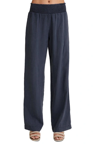 Bella Dahl Smocked Waist Wide Leg Trousers In Endless Sea