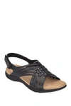 Easy Spirit Semar Womens Leather Slingback Flat Sandals In Blk01