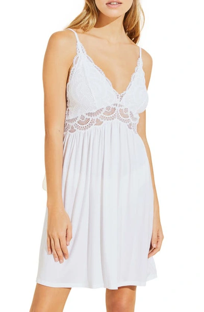 Eberjey Mariana Modal Lace-trim Chemise In White