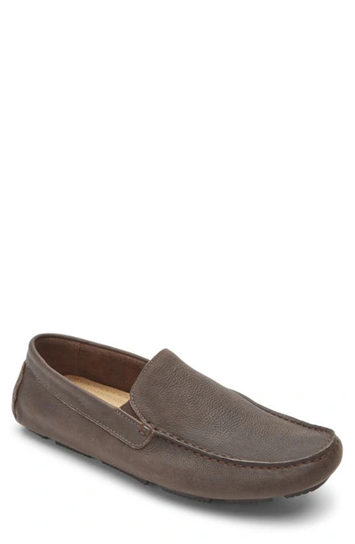 Rockport Rhyder Venetian Mens Leather Cushioned Footbed Loafers In Brown