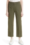 Alex Mill Neil Straight Leg Cotton & Linen Utility Pants In Military Olive