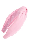 Lele Sadoughi Scuba Knit Knotted Headband In Bubblegum