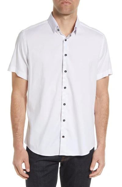 STONE ROSE STRETCH SHORT SLEEVE BUTTON-UP SHIRT