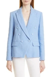 L AGENCE KENZIE DOUBLE BREASTED BOUCLÉ BLAZER