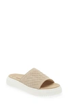 Gabor Platform Slide Sandal In Leinen