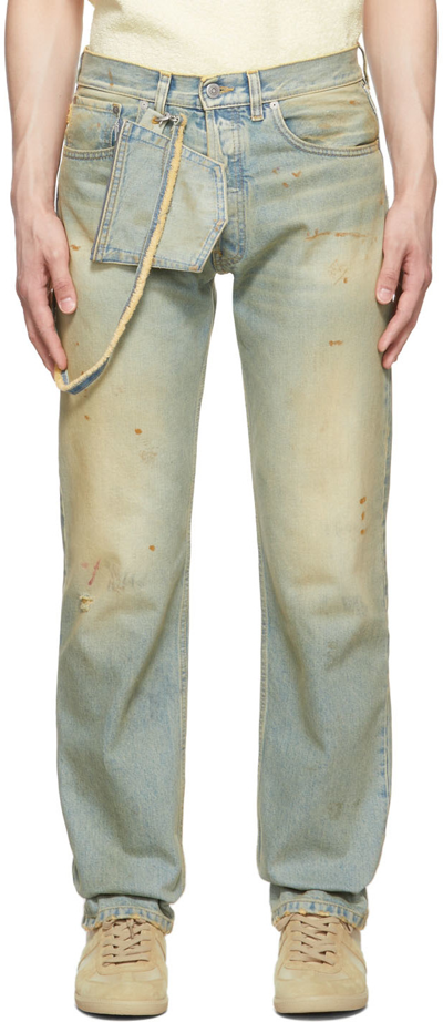 Maison Margiela Blue Faded Jeans In 975 Dirty Wash | ModeSens