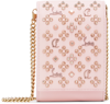 Christian Louboutin Paloma Studded Leather Phone Pouch-on-chain In Pink