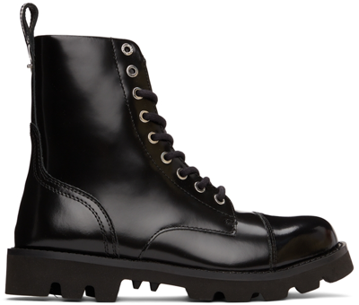 Diesel Hammer Polished Lace-up Boots In T8013
