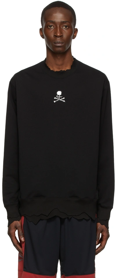 Mastermind Japan Logo-embroidered Raw-cut Sweatshirt In Black