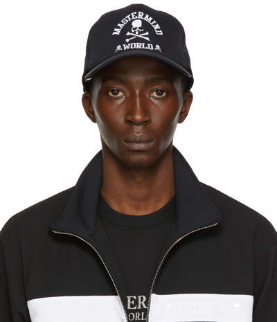Mastermind Japan Panelled Logo-embroidered Ponte And Mesh Trucker Cap In Black
