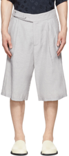 Giorgio Armani Grey Viscose Shorts In U87s Fog
