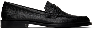 Manolo Blahnik Perry Full-grain Leather Penny Loafers In Black