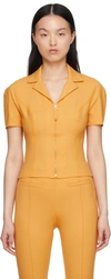 Jacquemus La Chemise Tangelo Orange Stretch-wool Top In 750 Orange