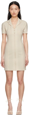 Jacquemus La Robe Tangelo Cutout Stretch-wool Mini Dress In 110 Off-white