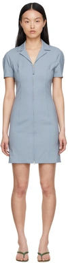Jacquemus La Robe Tangelo Stretch-wool Midi Dress In 320 Light Blue