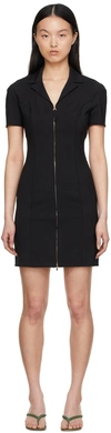 Jacquemus La Robe Tangelo Stretch Wool Mini Dress In 990 Black