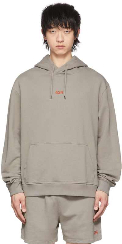424 Embroidered-logo Pullover Hoodie In Grey
