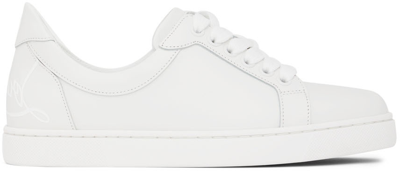 Christian Louboutin Elo Loubi White Leather Sneakers In W222 Bianco