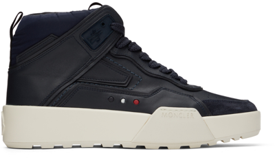Moncler Navy Promyx Space High Sneakers In 778 Navy