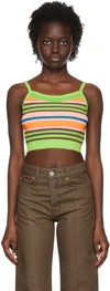 Agr Cropped Striped Tank Top In Multi
