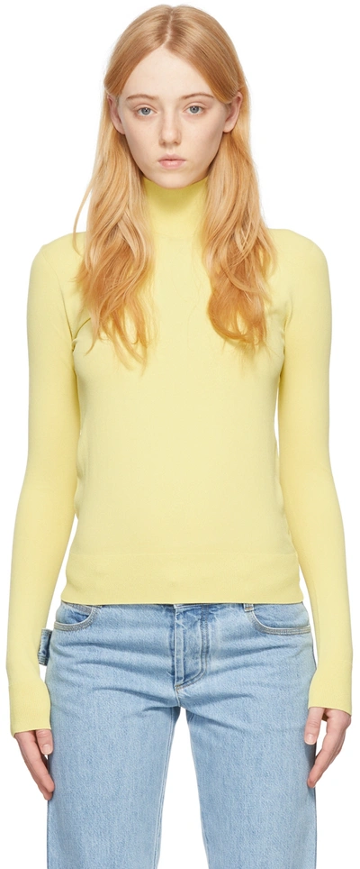 Bottega Veneta Triangle Rib Turtleneck Sweater In 7214 Zest