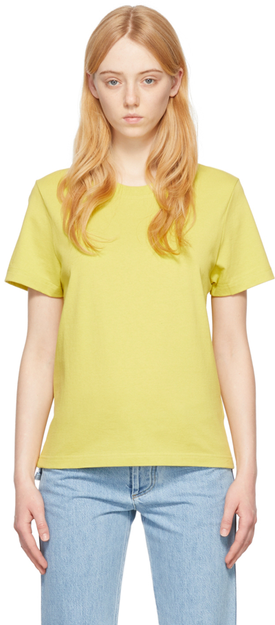Bottega Veneta Sunrise 棉质平纹针织t恤 In Yellow Kiwi