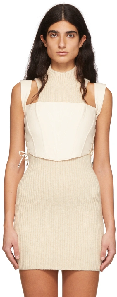 Danielle Guizio Off-white Cotton Tank Top In Cream