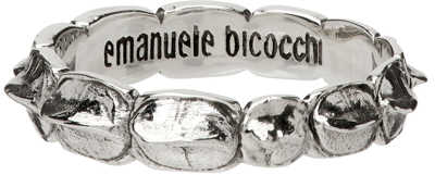 Emanuele Bicocchi Silver Croc Ring In Silver Cp