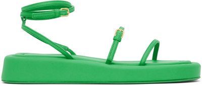 Sportmax Green Wedge Flat Sandals In 002 Green