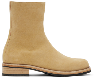 Our Legacy Neutral Camion Suede Ankle Boots In Brown