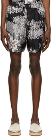 Amiri Men Printed Silk Bermuda Shorts In Black-silk Twill