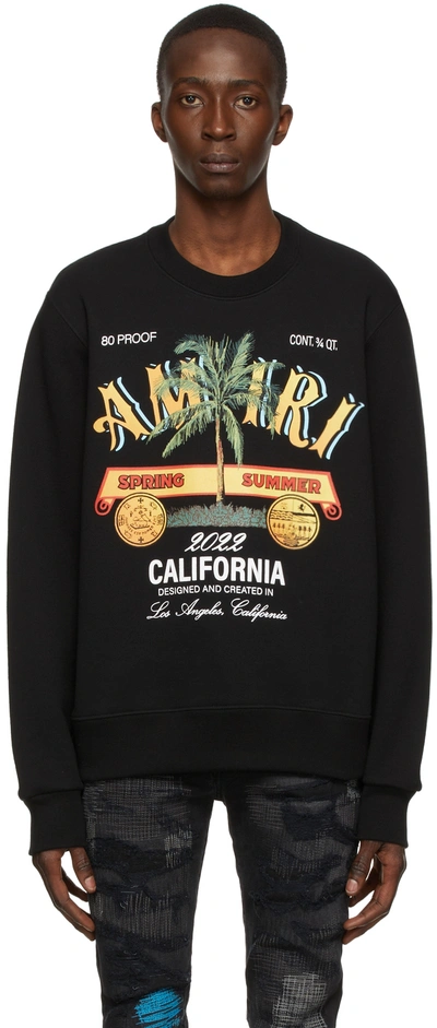 Amiri Rum Label Cotton Jersey Sweatshirt In Black