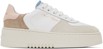 Axel Arigato Orbit Colorblock Mixed Leather Court Sneakers In White