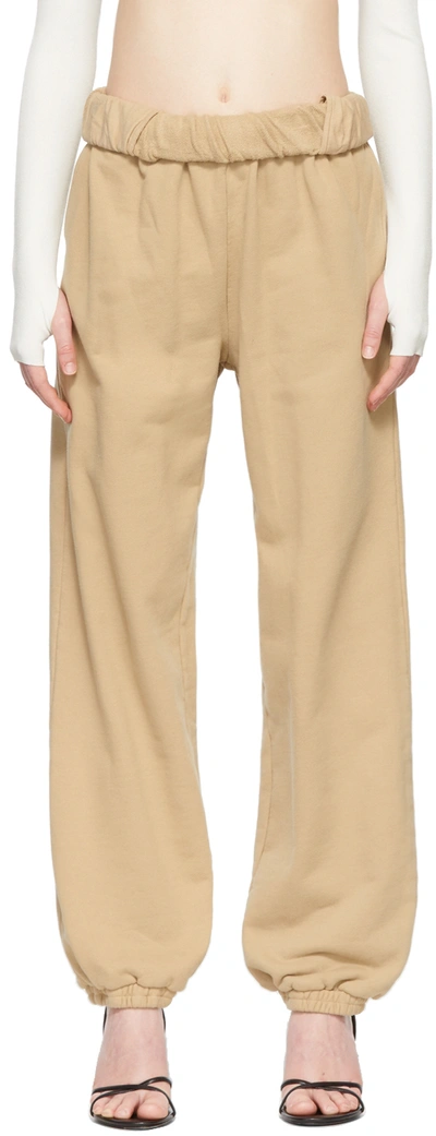 Dion Lee Beige Cotton Lounge Pants In Sand Dollar