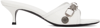 Balenciaga Cagole Lambskin Buckle Slide Sandals In 9081 White