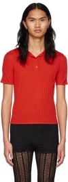 DION LEE RED WOOL POLO