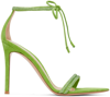 Gianvito Rossi Montecarlo Crystal Suede Ankle-tie Sandals In Kiwi