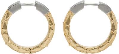 Maison Margiela Gold & Silver Two-tone Earrings In 968 Yellow Gold + Pa