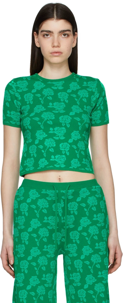 PUSHBUTTON GREEN POLYESTER T-SHIRT