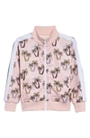 Palm Angels Palm Tree Print Zip-fastening Jacket In Pink Brown
