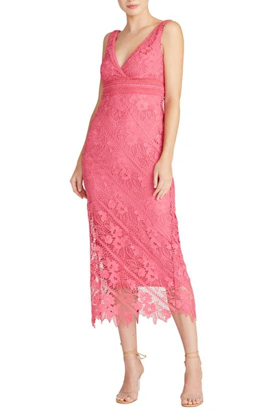 Monique Lhuillier Pink Flower Lace Dress Monique Lhuillier Spring 2025  Blossoms From Day To Night