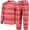 Concepts Sport Red Maryland Terrapins Ugly Sweater Long Sleeve T-shirt And Pants Sleep Set In Red