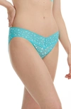 Hanky Panky Leopard Cross-dyed Lace Boyshort In Blue